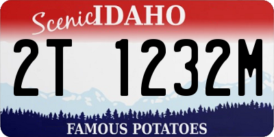 ID license plate 2T1232M