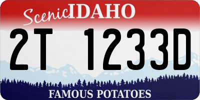 ID license plate 2T1233D