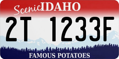 ID license plate 2T1233F
