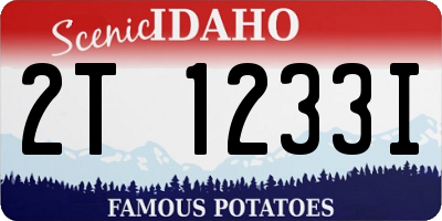 ID license plate 2T1233I