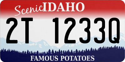 ID license plate 2T1233Q