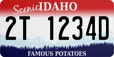 ID license plate 2T1234D