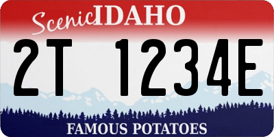 ID license plate 2T1234E