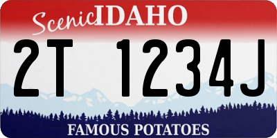 ID license plate 2T1234J