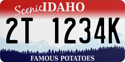 ID license plate 2T1234K
