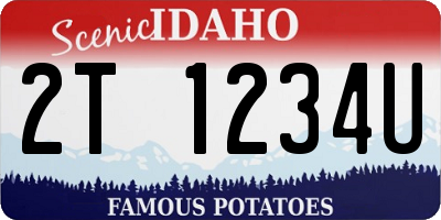 ID license plate 2T1234U
