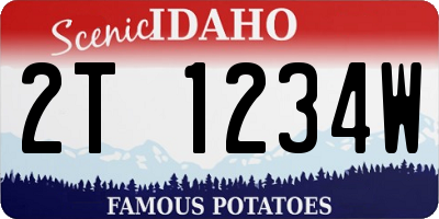 ID license plate 2T1234W