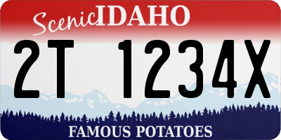 ID license plate 2T1234X