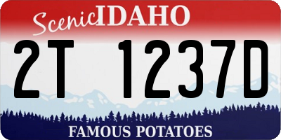 ID license plate 2T1237D