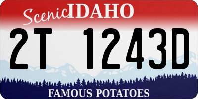 ID license plate 2T1243D