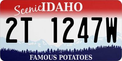 ID license plate 2T1247W