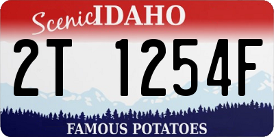 ID license plate 2T1254F