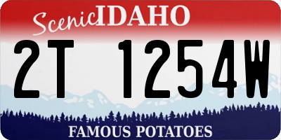 ID license plate 2T1254W