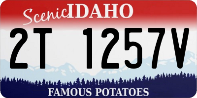ID license plate 2T1257V