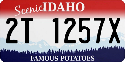 ID license plate 2T1257X
