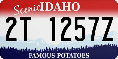 ID license plate 2T1257Z
