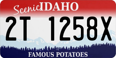 ID license plate 2T1258X