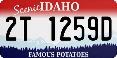 ID license plate 2T1259D