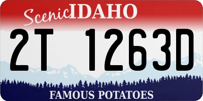 ID license plate 2T1263D