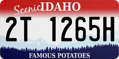 ID license plate 2T1265H