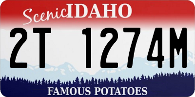 ID license plate 2T1274M