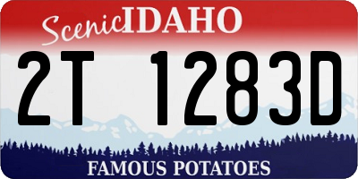 ID license plate 2T1283D