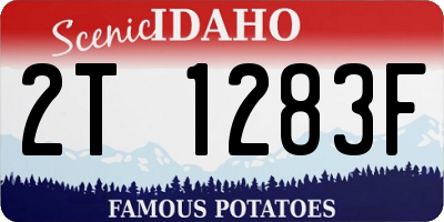 ID license plate 2T1283F