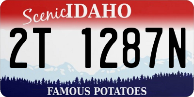 ID license plate 2T1287N