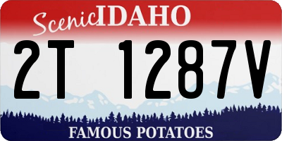 ID license plate 2T1287V