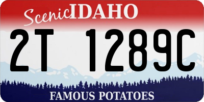 ID license plate 2T1289C
