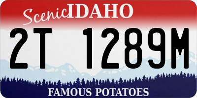 ID license plate 2T1289M
