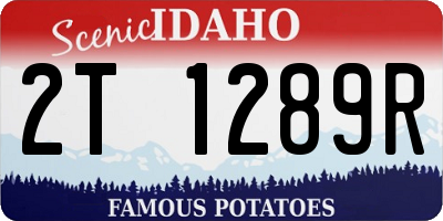 ID license plate 2T1289R