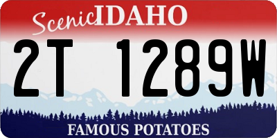 ID license plate 2T1289W