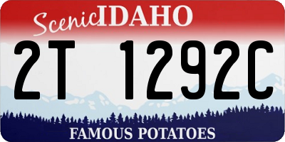 ID license plate 2T1292C