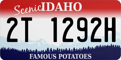 ID license plate 2T1292H