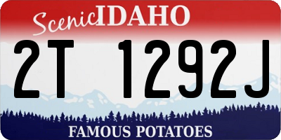 ID license plate 2T1292J