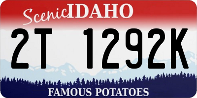 ID license plate 2T1292K