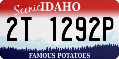 ID license plate 2T1292P