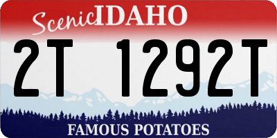 ID license plate 2T1292T