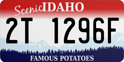 ID license plate 2T1296F