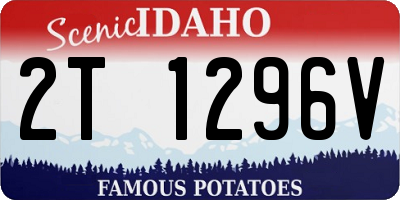 ID license plate 2T1296V