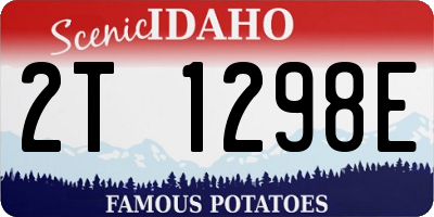 ID license plate 2T1298E