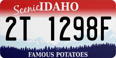 ID license plate 2T1298F