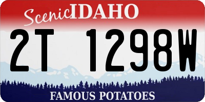 ID license plate 2T1298W