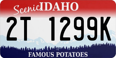 ID license plate 2T1299K