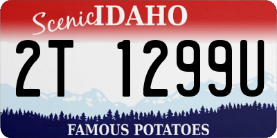 ID license plate 2T1299U