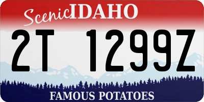 ID license plate 2T1299Z