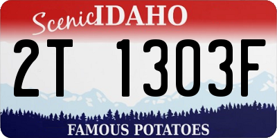 ID license plate 2T1303F