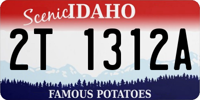 ID license plate 2T1312A