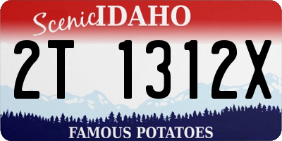 ID license plate 2T1312X